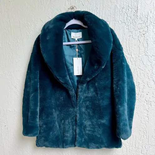 Heartloom Ava faux vegan fur jacket sapphire blue small New with tags