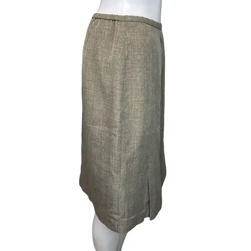 Norton Mcnaughton Skirt Womens 8 Petite Tan Pencil Straight Skirt Pleated Career