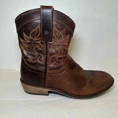 Dingo Vintage  Brown Genuine Leather Embroidered Boho Coastal Cowgirl Boots 6