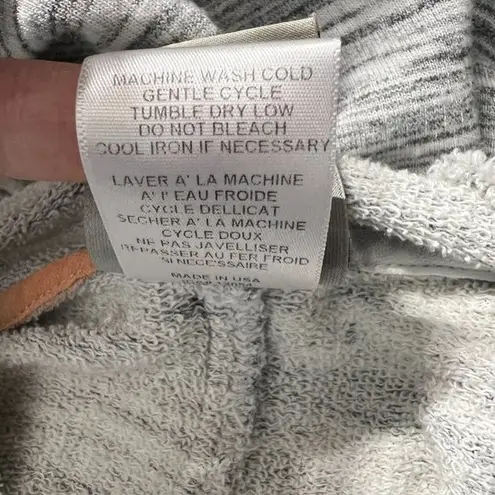 Dolan Left Coast Hoodie Sweatshirt Top M Gray Short Sleeve Dolman Frayed Trim Gray Size M