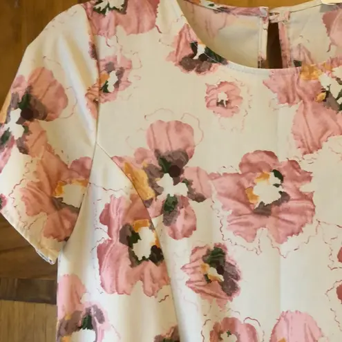 Jella Couture New Jella C Boutique Beige Pink Floral Dress Small