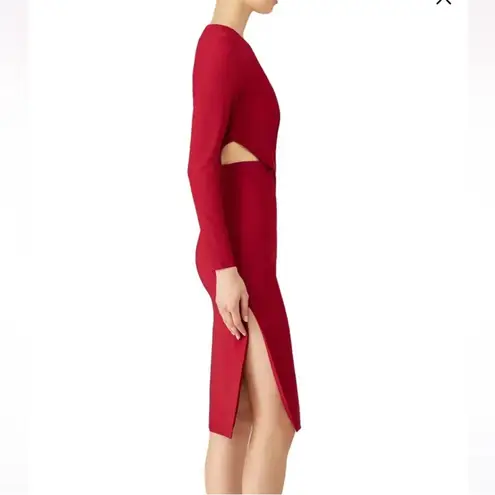 Finders Keepers Oblivion Revolution Midi Dress Cutouts Lipstick Red Cocktail szS