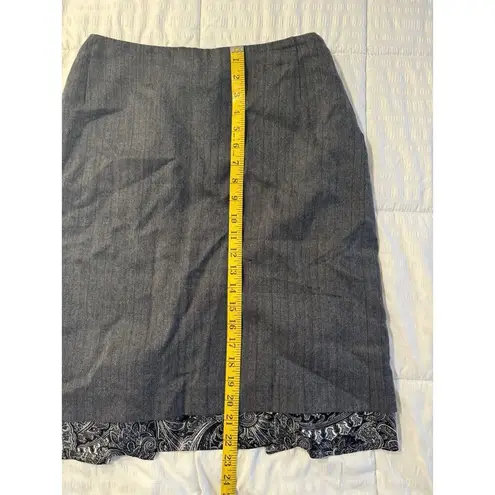 Harvé Benard Harve Benard Pencil Skirt Gray Paisley 100% Wool 8 Petite Dark Academia