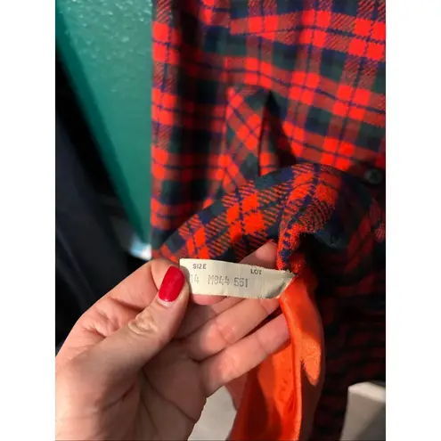 Pendleton Vintage 100% Virgin Wool Plaid Cape Coat Red Green