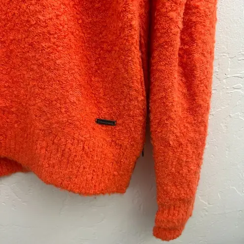 Sweaty Betty NEW  Orange Boucle Side Zip Turtleneck Sweater