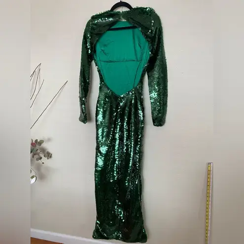 House Of CB  'Belle' Pine Green Sequin Maxi Dress NWOT size XS