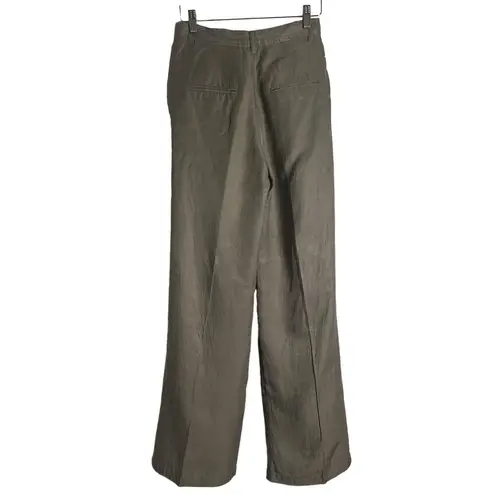 ANINE BING Carrie Pleated Wide Leg Linen High Waist Trouser Pants Size XS