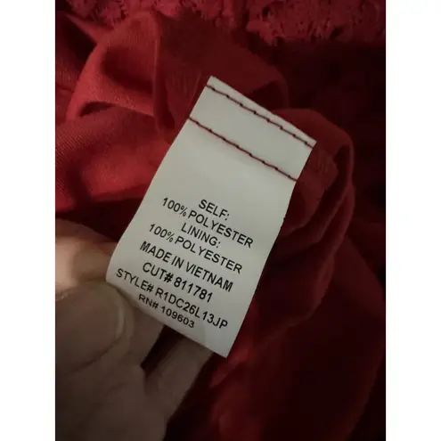 Chic Rabbit Rabbit Rabbit Burgardy Embroidered Eyelace Dress size 6 Red