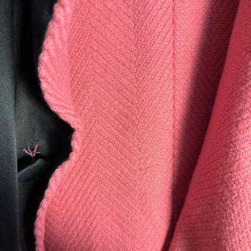 Pink and black reversible size S knee length pea coat and 3/4 sleeves.