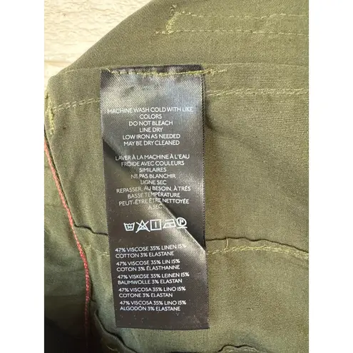 Maeve The Colette Wide Leg Crop Pants Anthropologie Olive Green Size 32