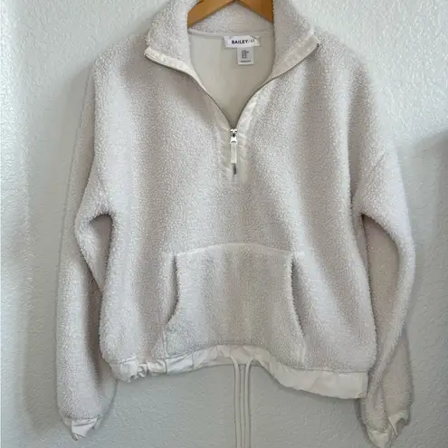 Bailey 44 Sherpa Jacket Teddy Coat Pullover Cropped Relax Fit Cozy Off White XS