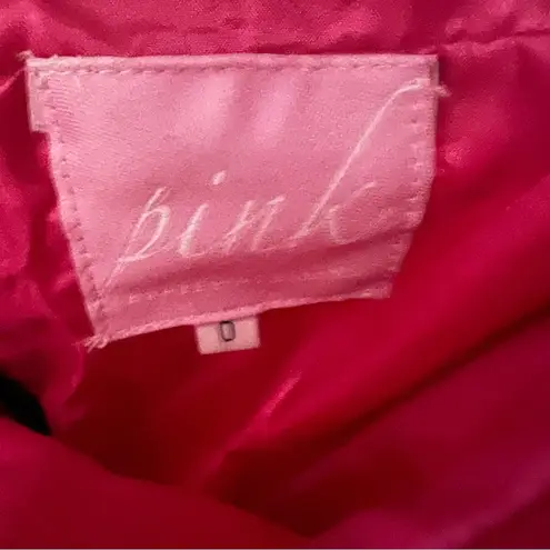 PINK by Alexia Designs 5611 black beaded hot pink satin two piece dress NEW 0