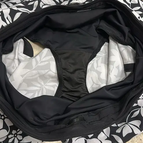 Lands End 5” Swim Board Shorts with Panty Black White Size 18