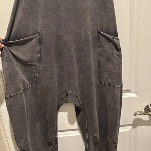 FREE PEOPLE Movement Jumpsuit Women Size Large Relaxed Oversized Gray