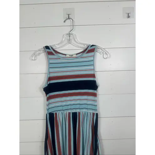 New Eloges Women's Sleeveless Striped Knit Pullover Tank Dress Multicolor Small Blue