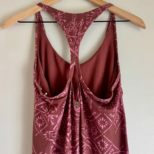 prAna Opal Dress Racerback Performance Jersey Knit Vino Tiles Size Medium