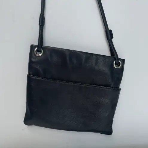 Margot Kari Mini Square Crossbody in Soft Black Leather Minimalist Classic
