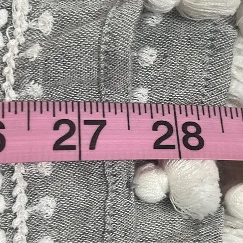 Swimsuit Cover Up Top Festival wear Grey stripe with tassels Size M