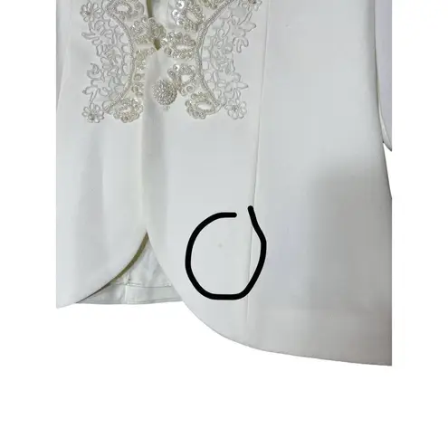 Vintage Cachet White Beaded Blazer Size 8