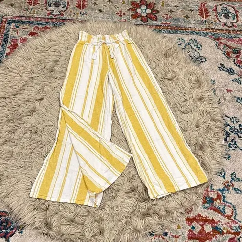 NoBo linen striped pants size small White