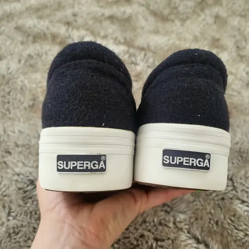 Superga  Slip On Platform 2314 Polywool Sneakers Navy Size 8 EU 39