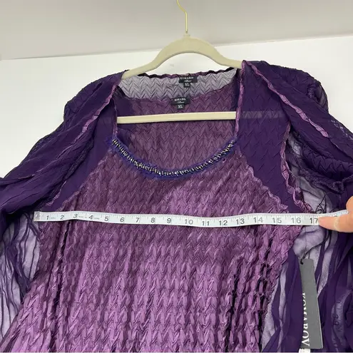 Komarov Ombré Tiered Hem Cocktail Dress & Chiffon Jacket Purple Womens XL NEW Purple
