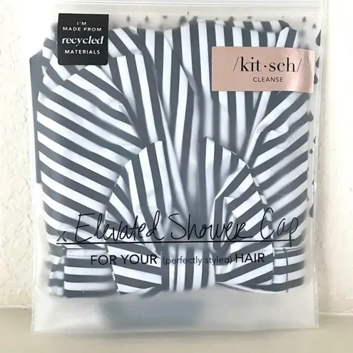Kitsch black and white shower cap
