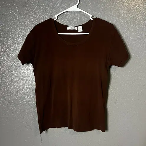 Vintage Y2K Bolton's Medium Chocolate Brown Scoop Neck T