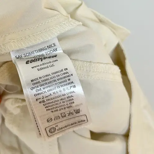 Edikted Zuri Cotton Twill Cargo Pants in Beige Size Small