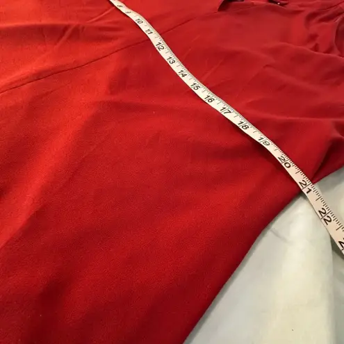 1. State Women’s Burnt Orange/red Long Sleeve Mandarin Collar Blouse. V Cutout. Cuffed.