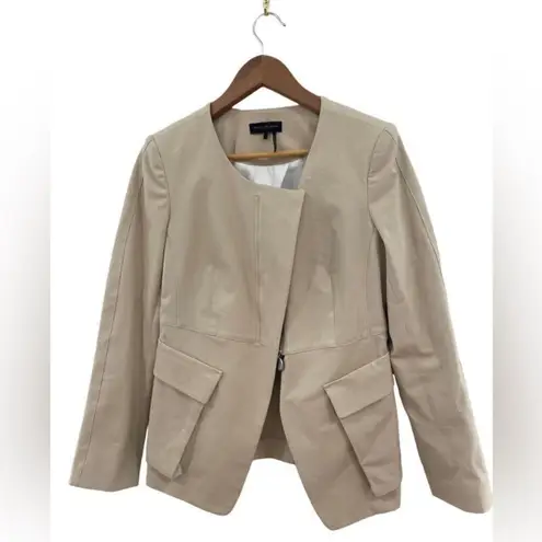 Donna Karan  Women Collarless Split-front Patch Flap Pocket Jacket