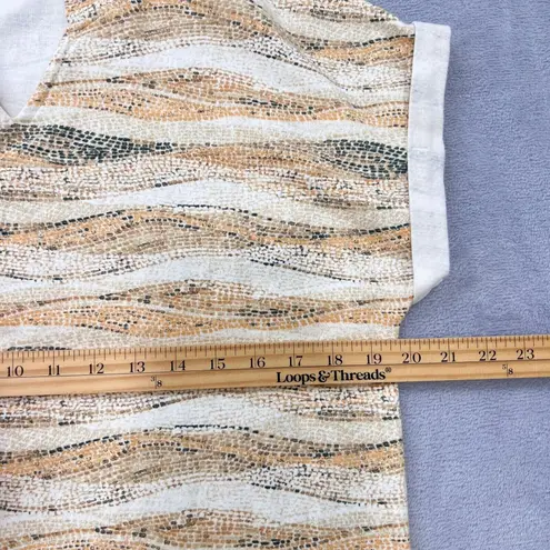 KAVU Hooded Dress Cap Sleeves Beach Cover Up Casual Comfy Small Beige/White