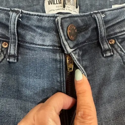 William Rast Blue Slim Straight Distressed Casual Denim Jeans Women Sz 27
