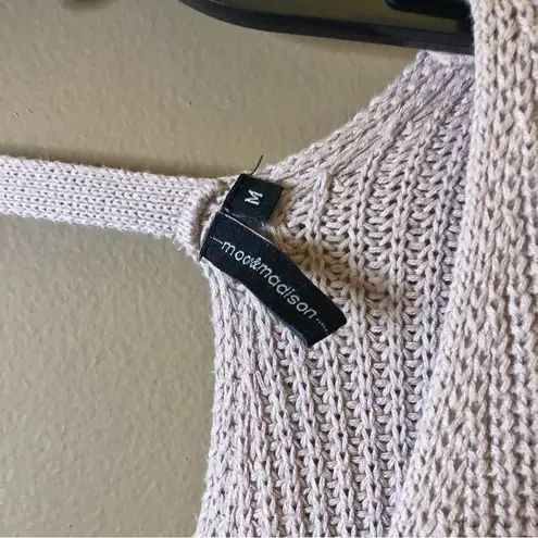 Moon & Madison Surplice Faux Wrap Sweater Tan Blush Medium Pink