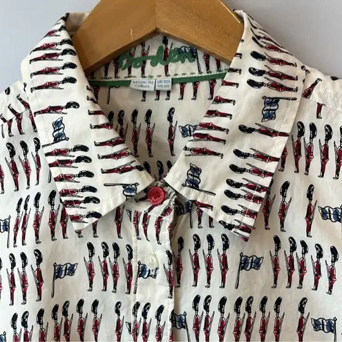 BODEN 100% Cotton Shirt Royal Guard Beefeater Button Up White Size 6