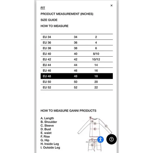 Ganni Denim long sleeve mini dress size 32 / US 0