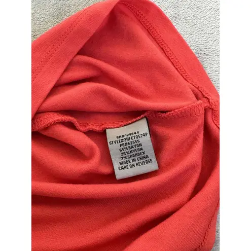 Bailey blue Red/Orange Sleeveless Zippered Neck Skater Womens Dress L(runs small)