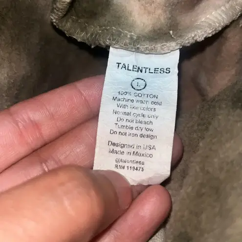 Talentless Tie Dye Collection Jogger Sweatpants 100% Cotton Green Camo Large