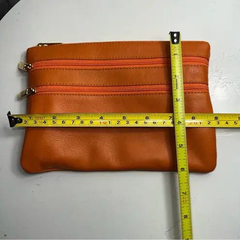 Scuola del Cuoio Firenze Orange Leather Clutch Convertible Shoulder Bag
