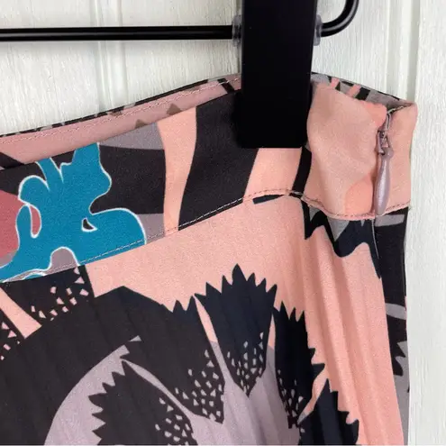 Reiss Lolita Montage Accordion Pleated Skirt Women's Size 8 Abstract Print Artsy