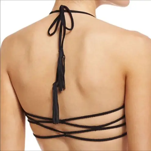 PilyQ New. PQ midnight gold D-cup braided bikini top.