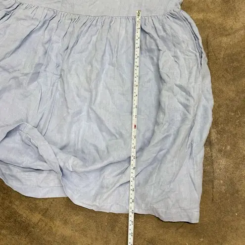 Handmade OFFON Clothing light blue linen mini sun dress