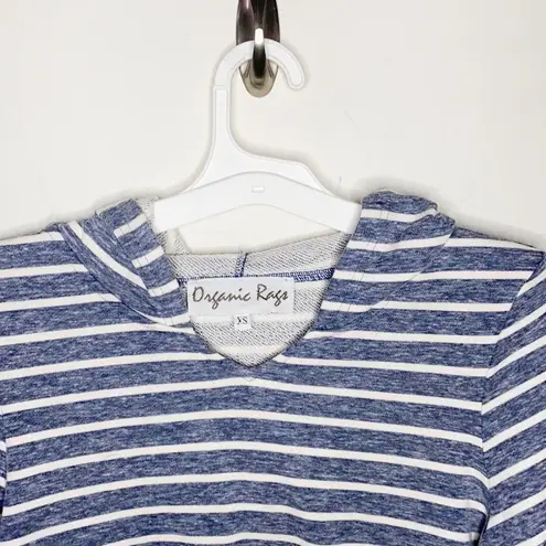 Organic Rags French terry Heather Blue striped hoodie size XS
