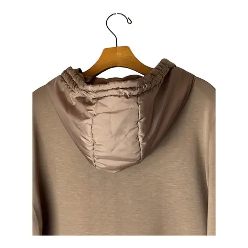 Tribal Jeans Hoodie Women Large Brown Zip Front Pullover Sweatshirt Athleisure Brown