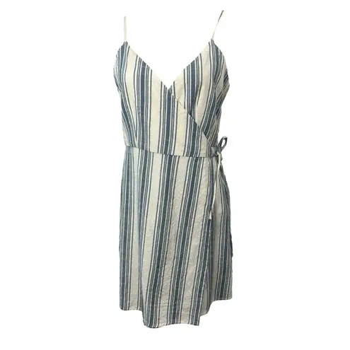Rag Poets CANGGU BLUE AND WHITE STRIPE WRAP DRESS 100% COTTON SIZE MEDIUM