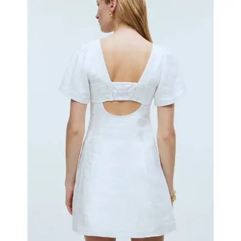 Madewell  Alexi Minidress Women's Size 6 White Linen Blend Flutter Sleeve NWT