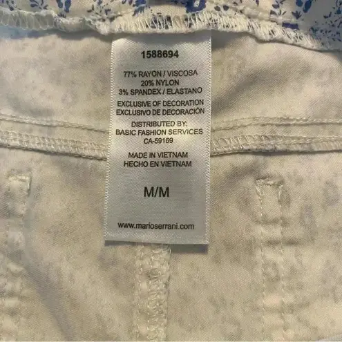 Mario Serrani  Floral Comfort‎ Stretch Pull On Skinny Pants Size M