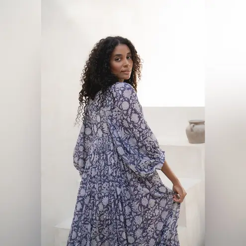 Daughters of India Kyra Midi Dress in Blue Iris XL