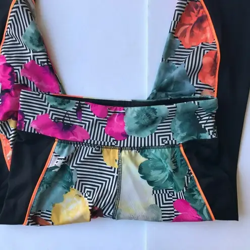 Energie Leggings Junior Girls Medium Black Floral Abstract Polyester Spa…