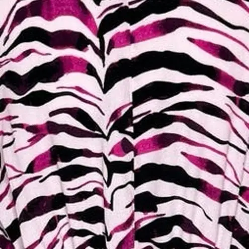 Eloquii Dress Womens 16 Pink Black Zebra Print Maxi Dress Rocker Edgy Statement